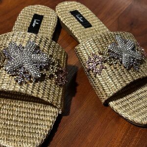 Lulu's Gold and Silver Embellished Sandals